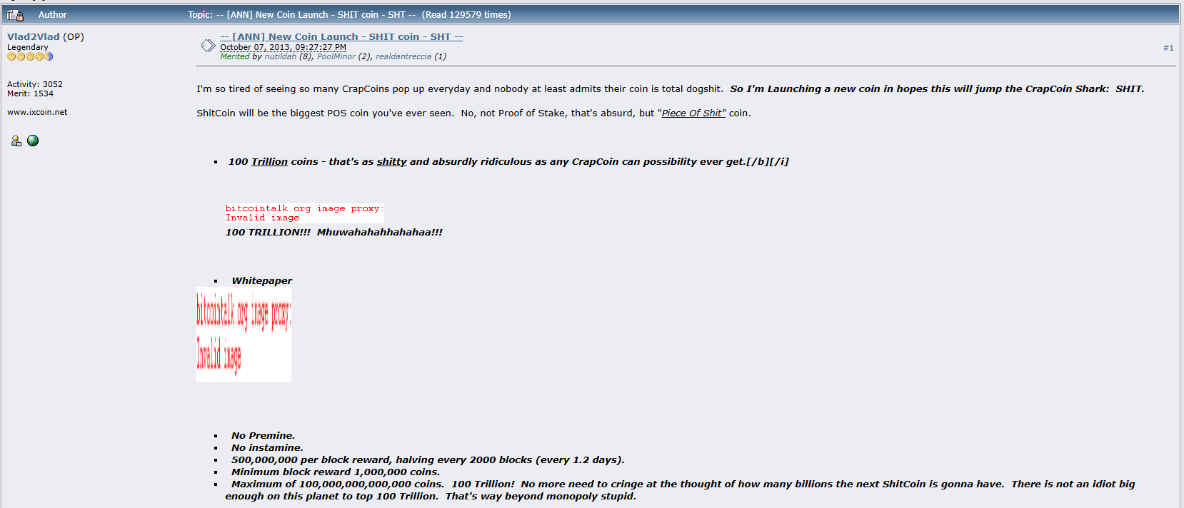 Bitcointalk Original Post
